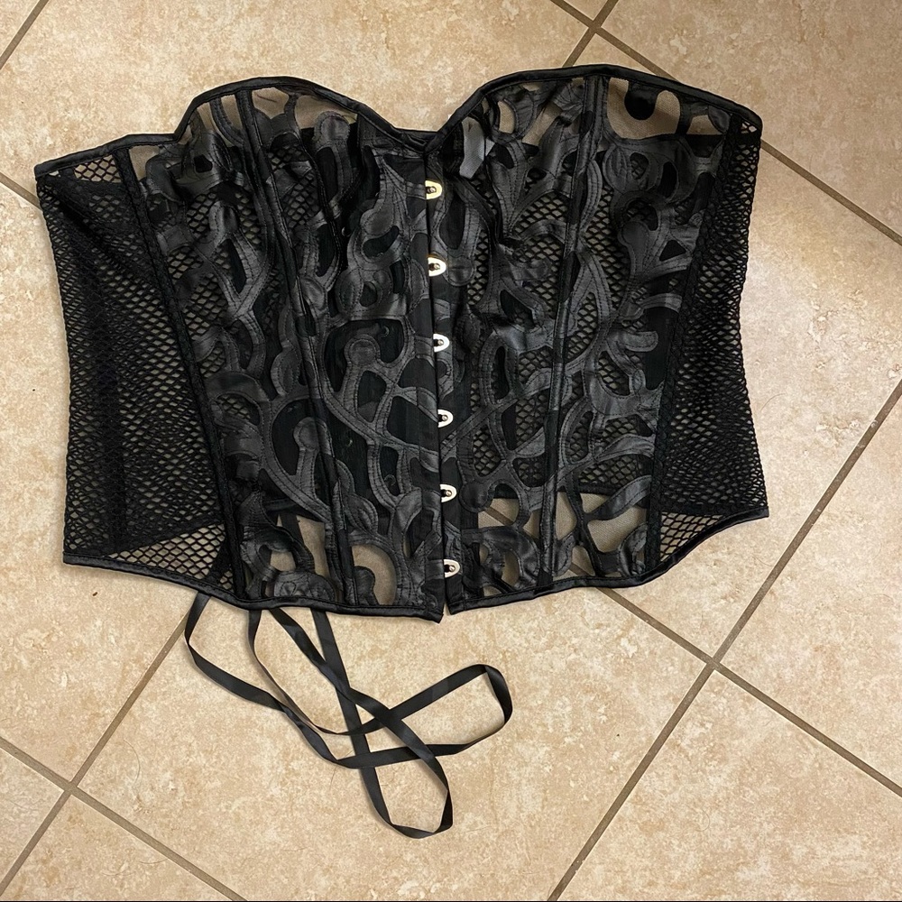 SHEIN black lace transparent corset 4XL